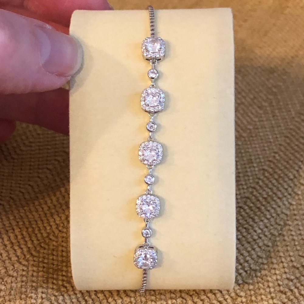 Silver plated adjustable bolo bracelet